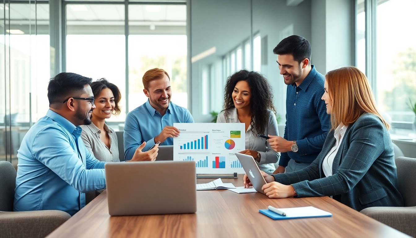 Analyze competitor pricing strategies with a professional business team in a modern office.