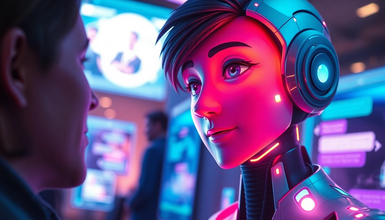 Interactive chat experience with AI characters on crush on.ai, showcasing vibrant digital interactions.