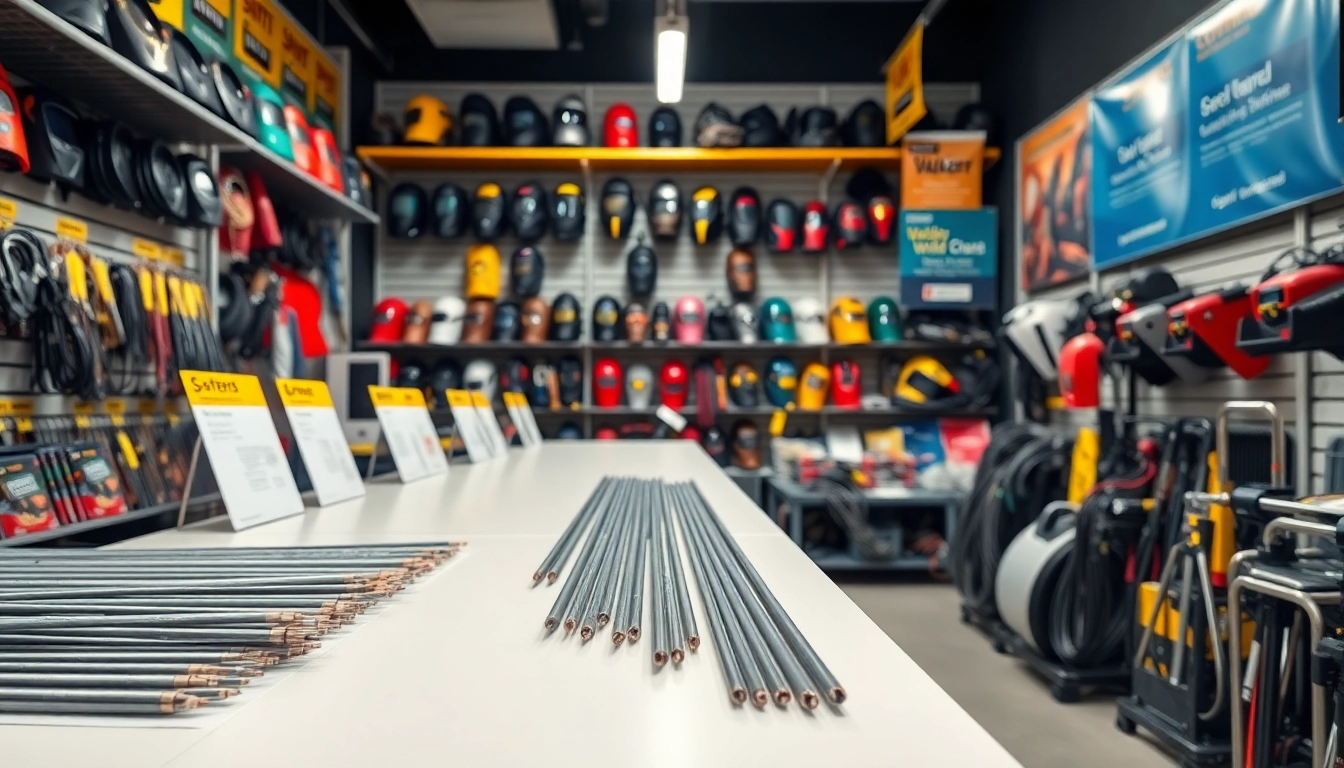 Find quality welding supplies close to me in a bright and organized retail environment.