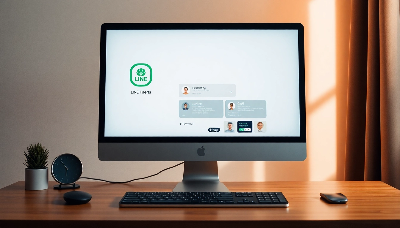 Download the line電腦版官方下載 app on a sleek computer screen showcasing its interface.
