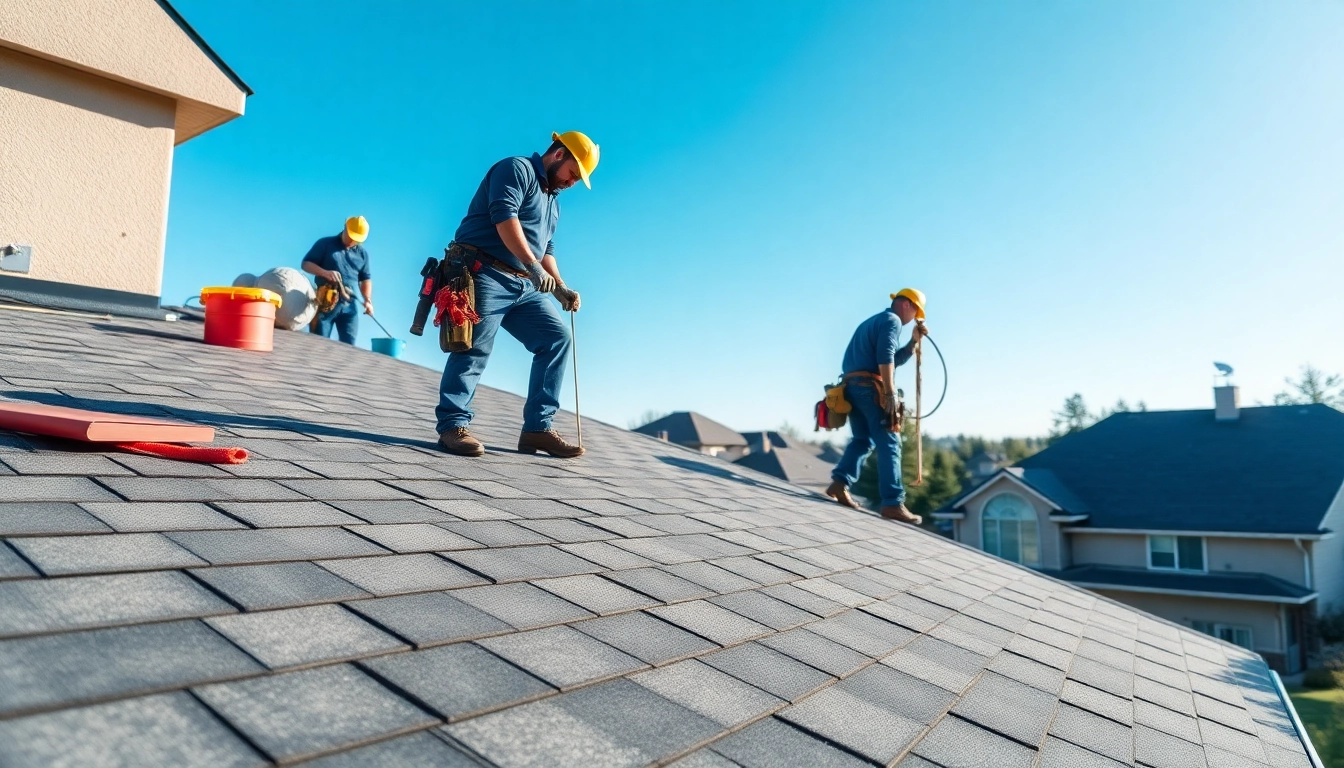 Hire local roofers near me for reliable roofing services in a vibrant suburban setting.