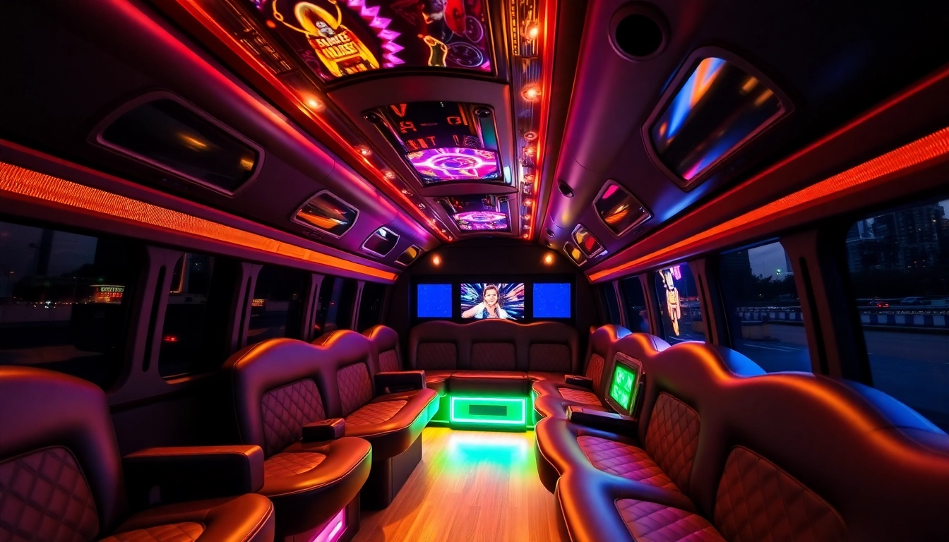 Experience the luxury of an Atlanta party bus with plush seating and modern entertainment.
