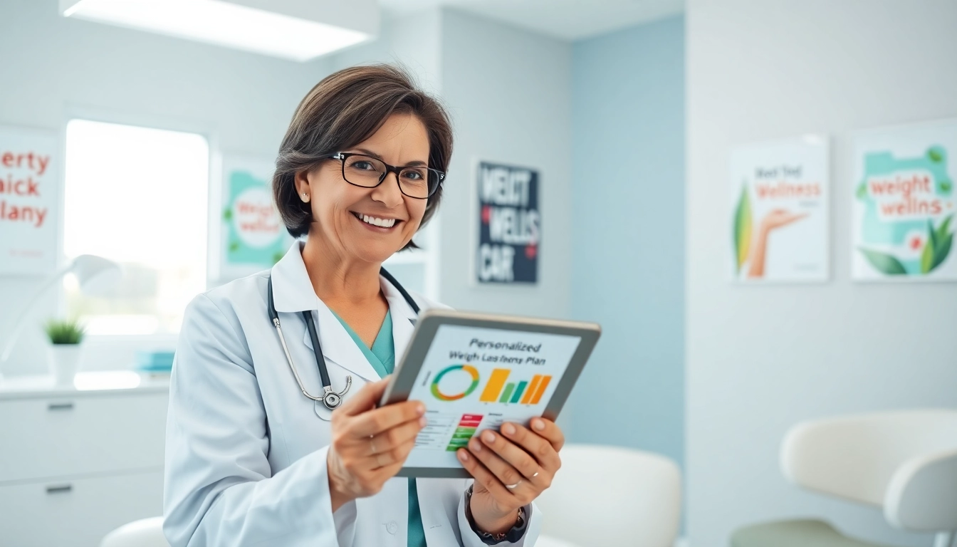 Consultation with a weight loss management doctor discussing personalized health plans.