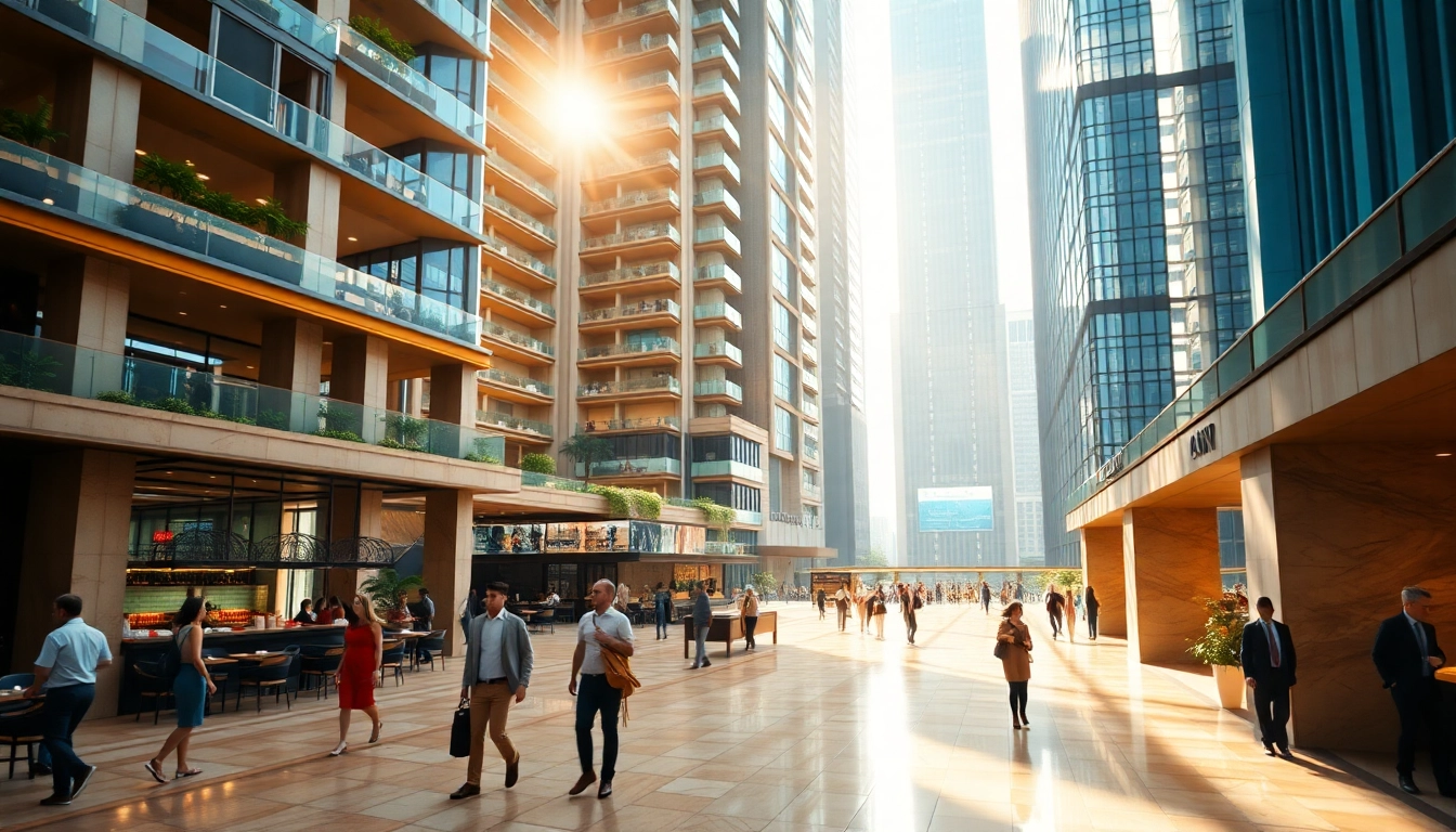 Manage your dream sim tower with vibrant spaces and dynamic activity in a modern skyscraper.