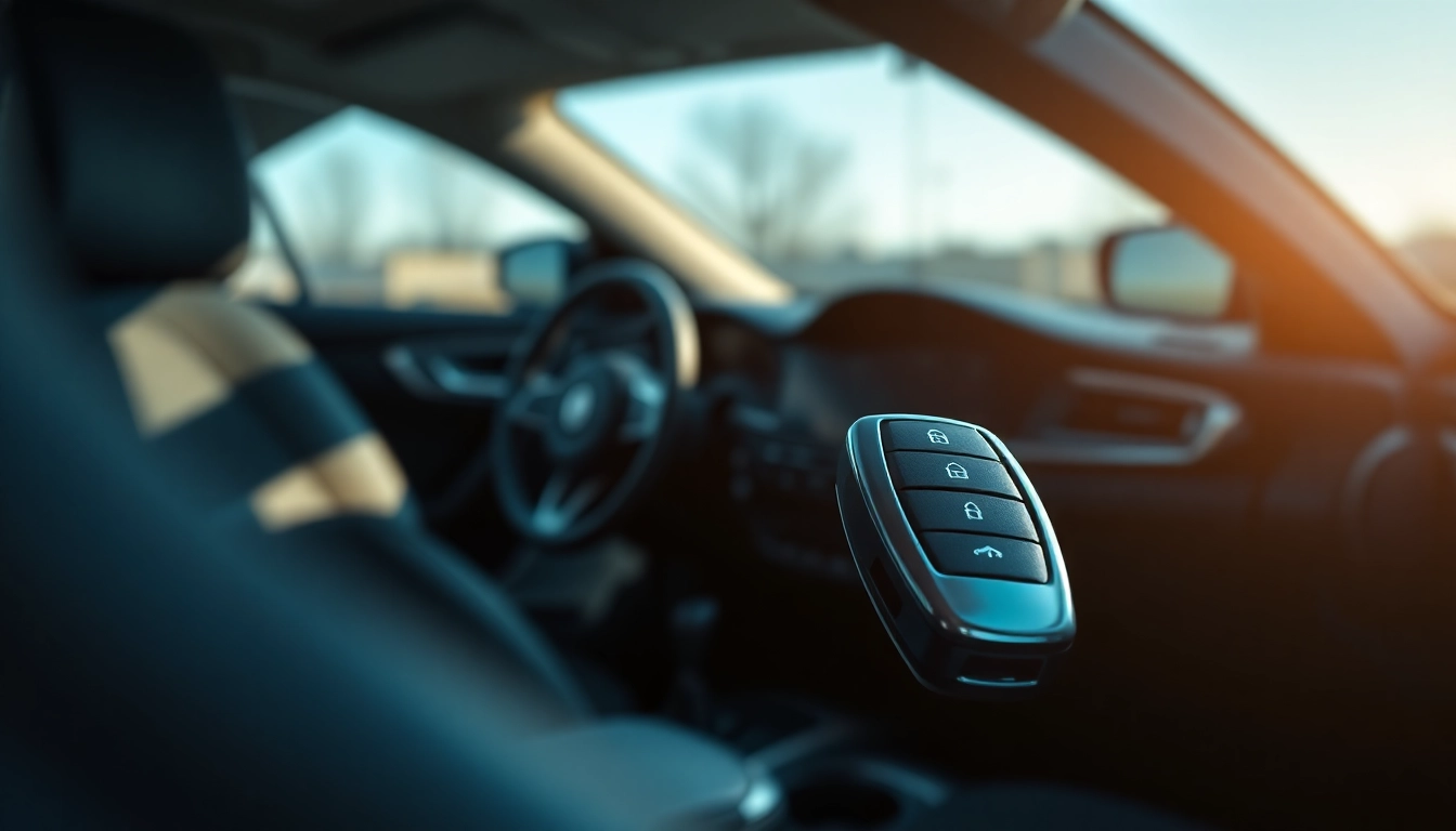 Showcasing Keyless Carkeys in a modern car interior, emphasizing its sleek design.