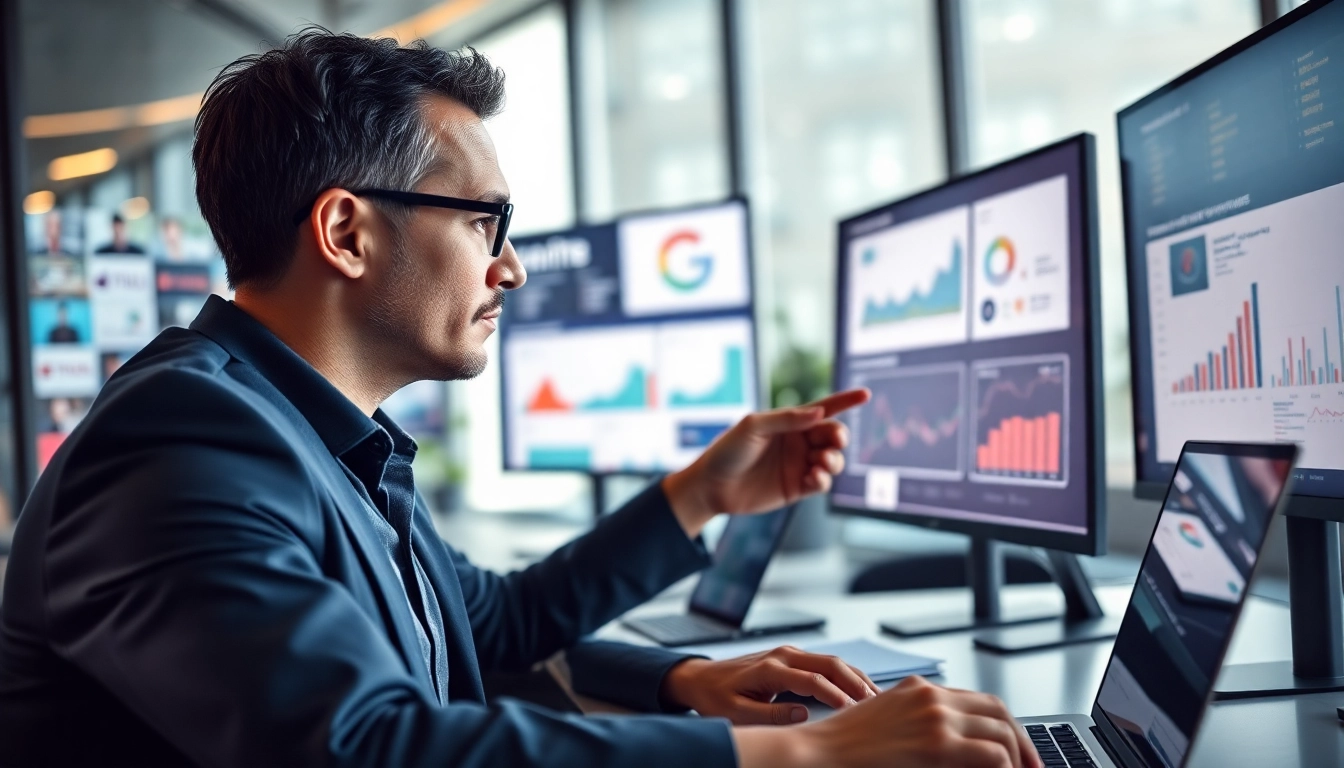 Utilize ai prompts for competitor analysis in a modern office with engaged strategists studying data.